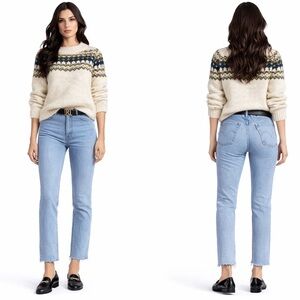 Levi’s 501 Skinny High Rise button Fly Raw Hem 
30 X 28 blue wash